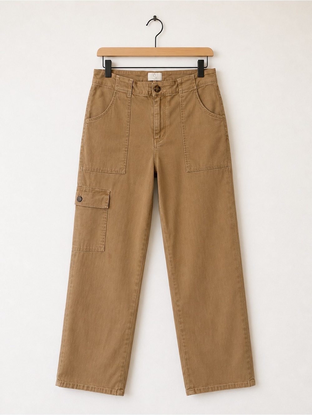 Joie Slim Wide Leg Utility Cargo Pants Camel Brown High Rise Straight Leg Size 6